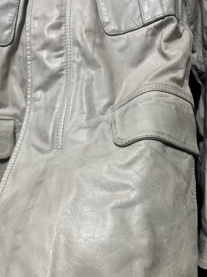 cp company vintage m65 military leather jacket