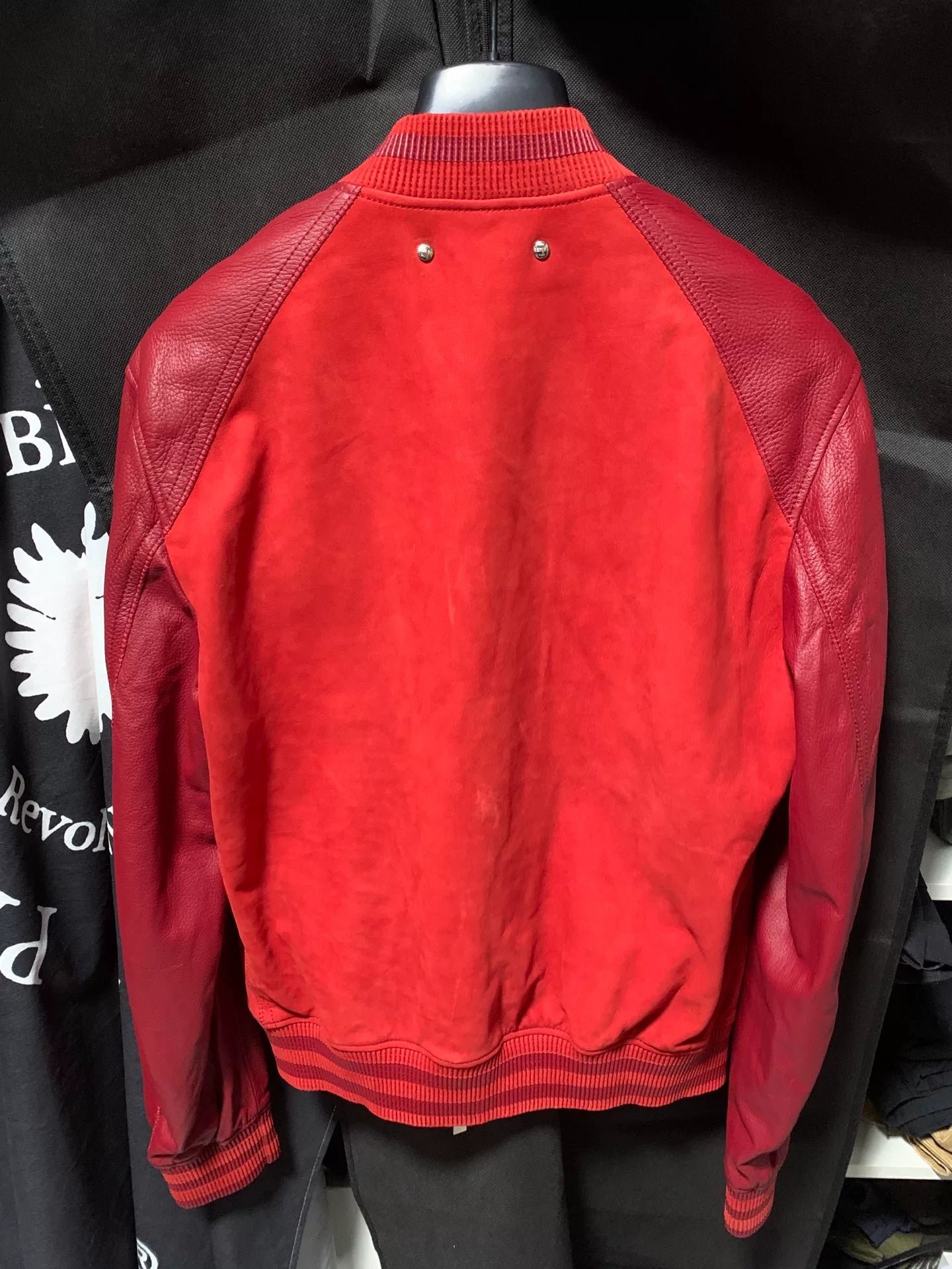 berluti red leather bomber jacket size 46