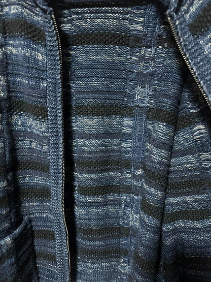 RRL Indigo Dyed Shawl Collar Zip Cardigan
