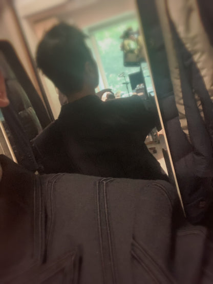 elegant black tailored double-breasted blazer