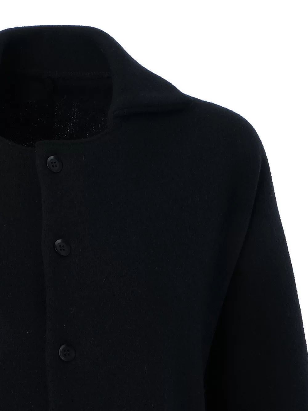 Yohji Yamamoto Black Wool Knit Coat