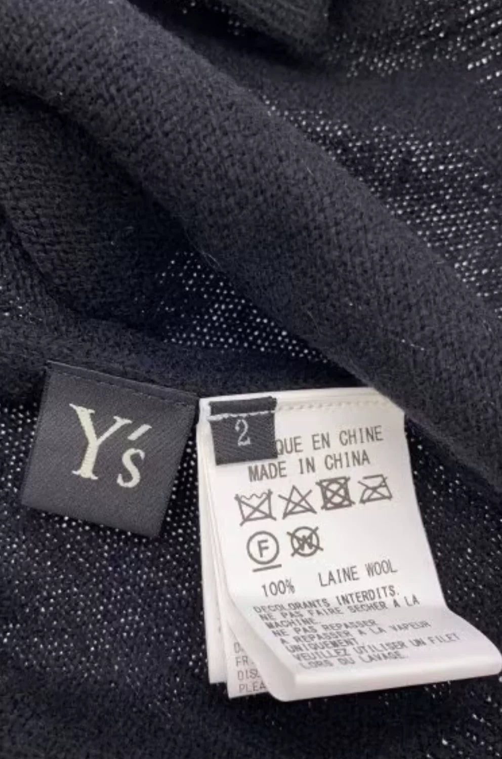 Y's Yohji Yamamoto Thick Wool Sweater