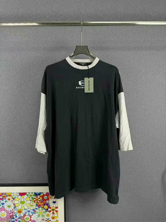 balenciaga color block short sleeve top