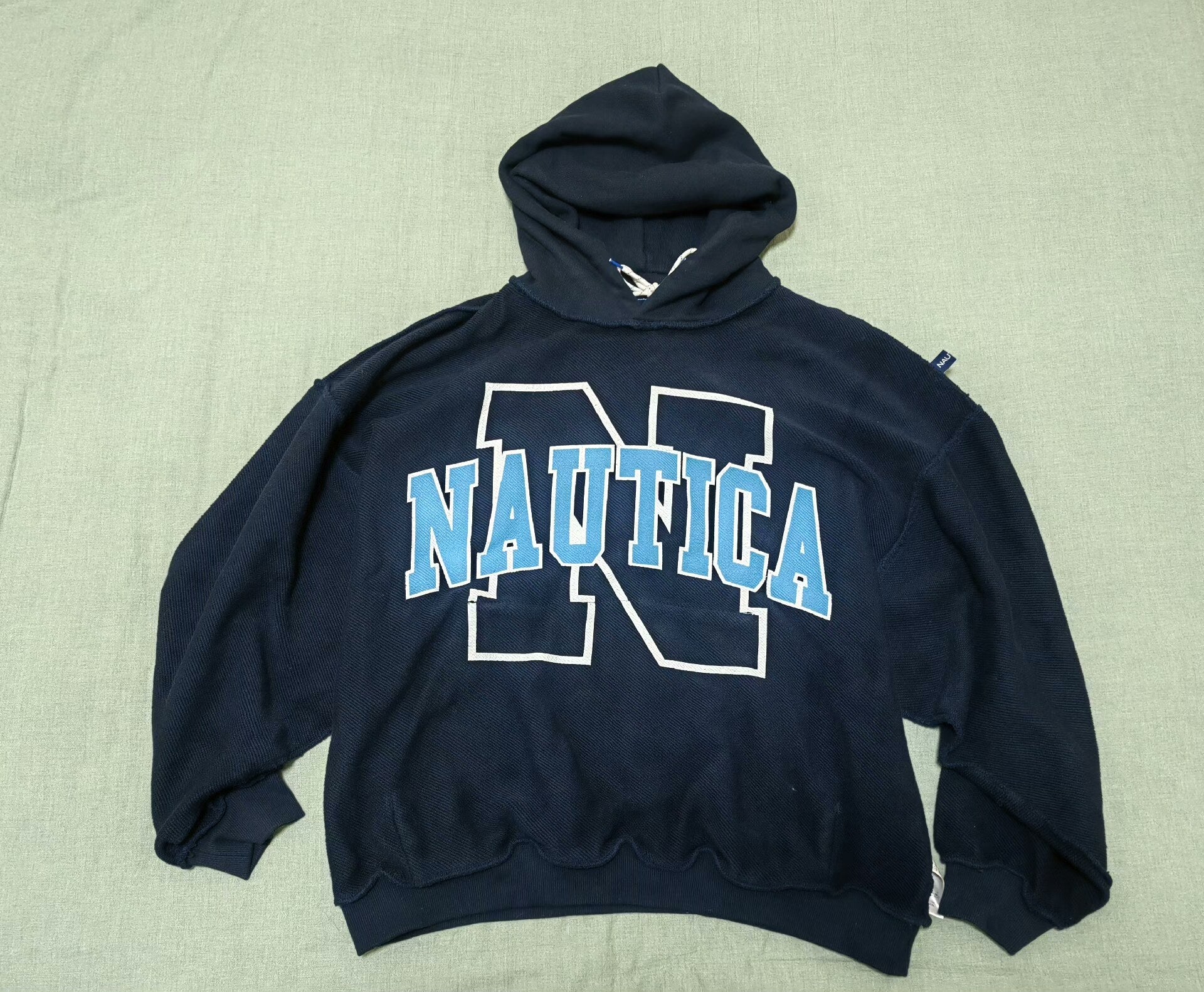 nautica oversized navy hoodie with graphic