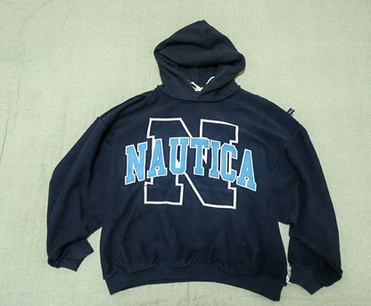 nautica oversized navy hoodie with graphic