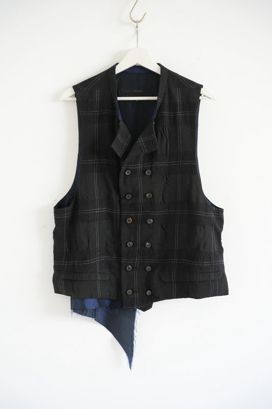Ziggy Chen 20AW Asymmetric Plaid Vest