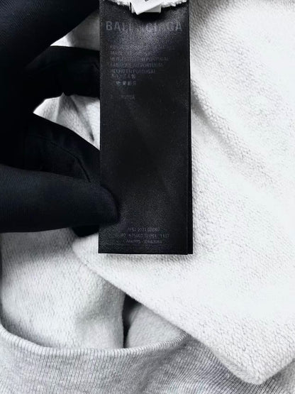 balenciaga gray reverse logo hoodie