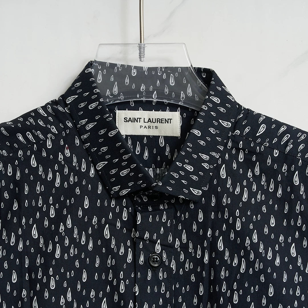 Saint Laurent Men's Teardrop Pattern Shirt