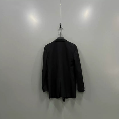 Saint Laurent Black Embroidered Lapel Blazer