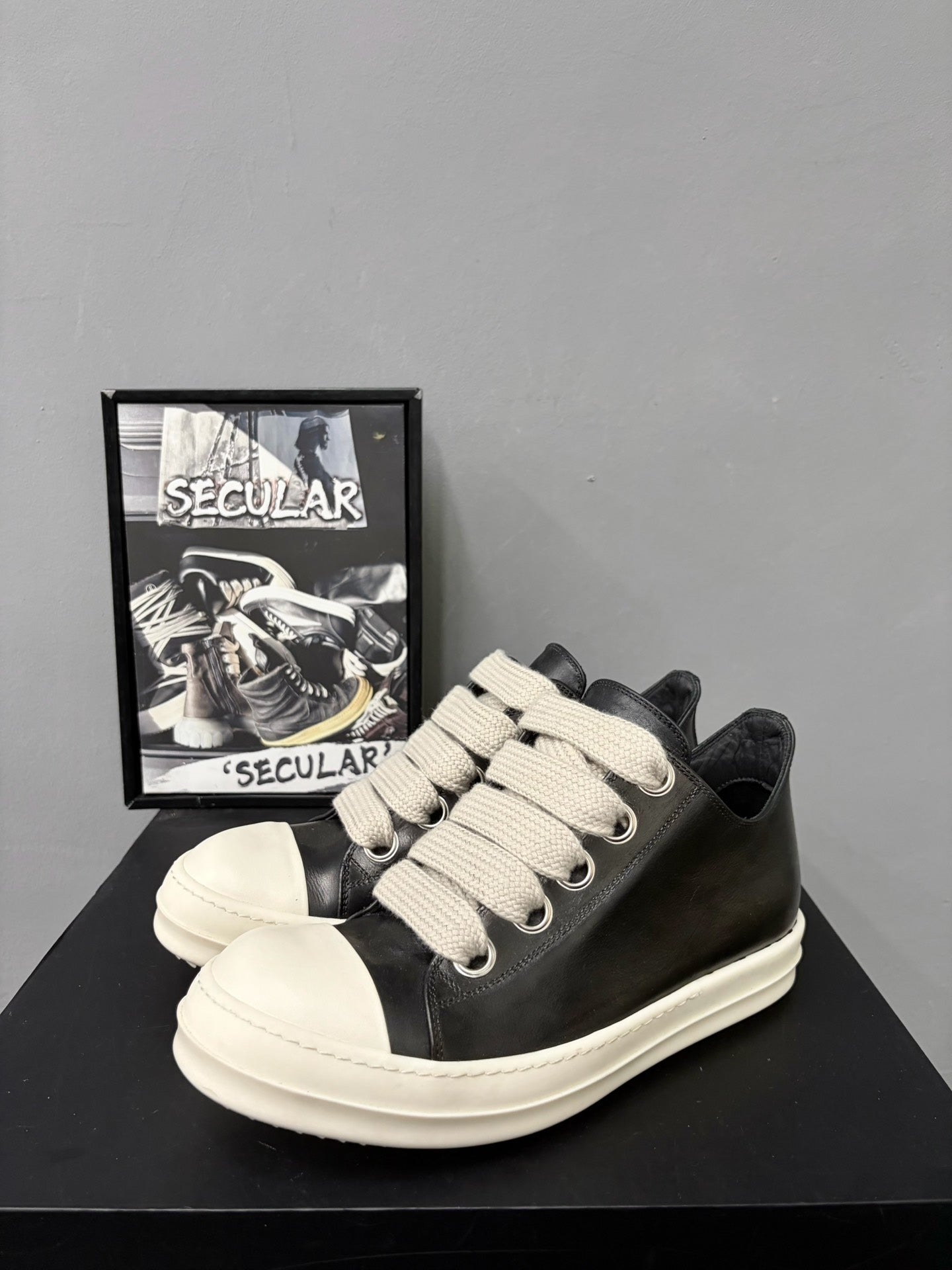 Rick Owens 25FW Mainline Leather Sneakers