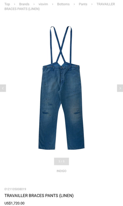 Visvim Travailer Braces Pants Linen