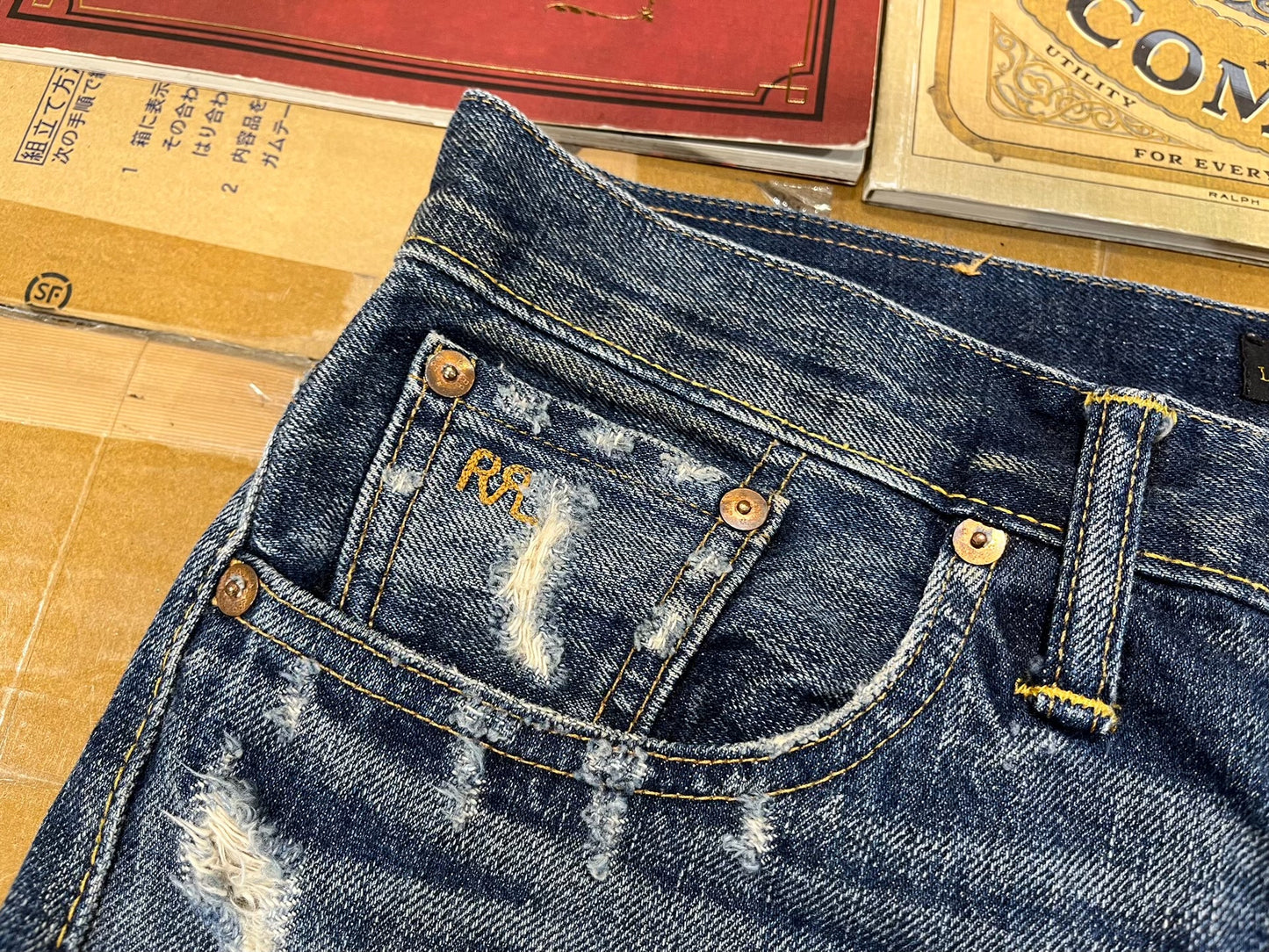 RRL Vintage Limited Patch Distressed Jeans