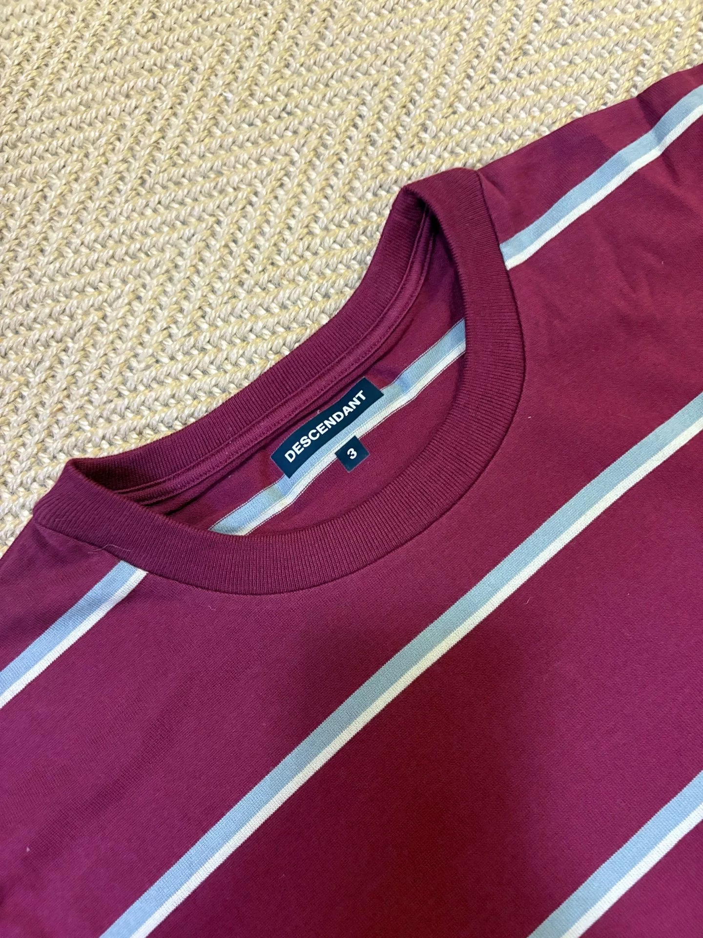 descendant border crew neck long sleeve shirt