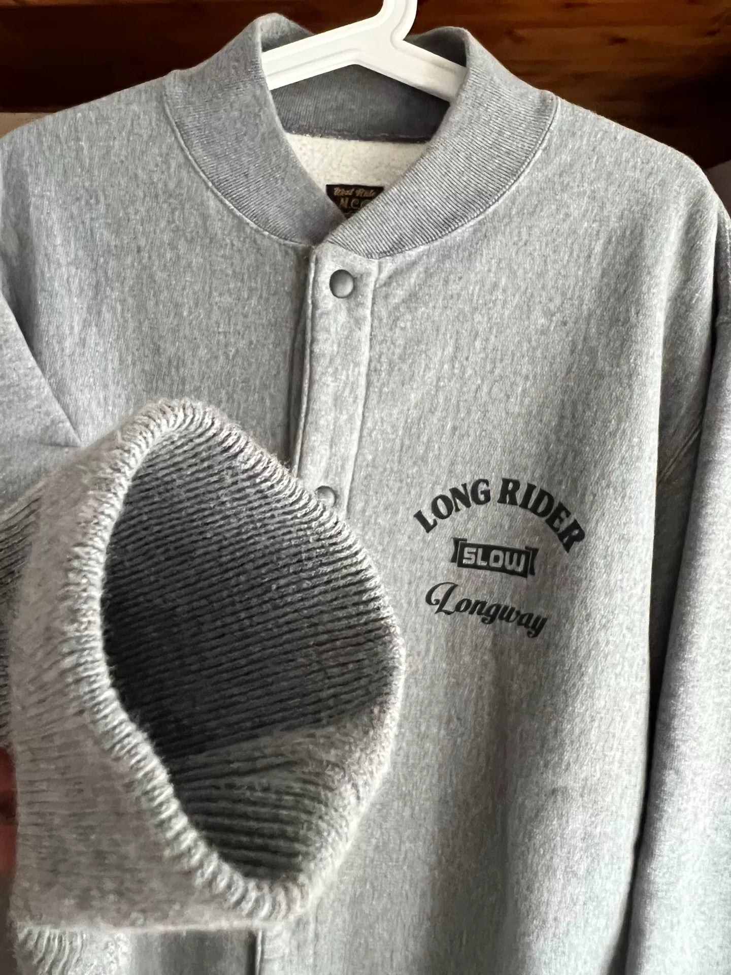 vintage heavy duty button-up sweatshirt