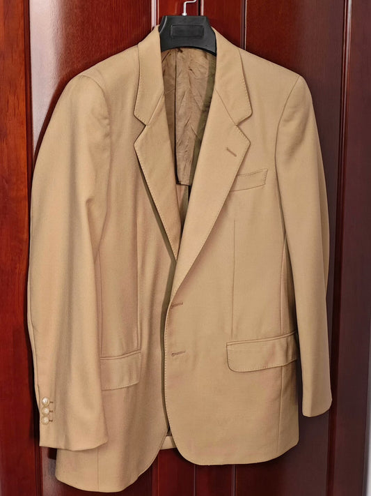 Zegna Beige Wool Blend Suit Jacket