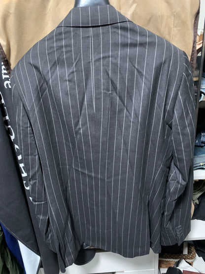 ralph lauren custom tailored gray striped blazer