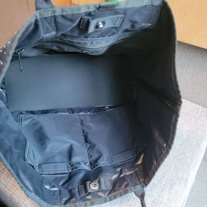 HEAD PORTER Black Polka Dot Tote Bag