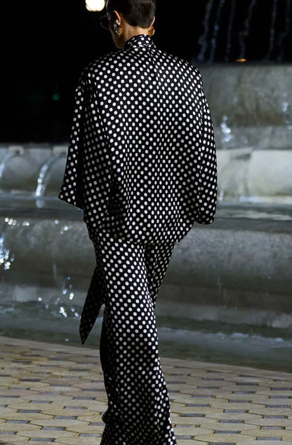 dolce&gabbana polka dot logo shirt jacket