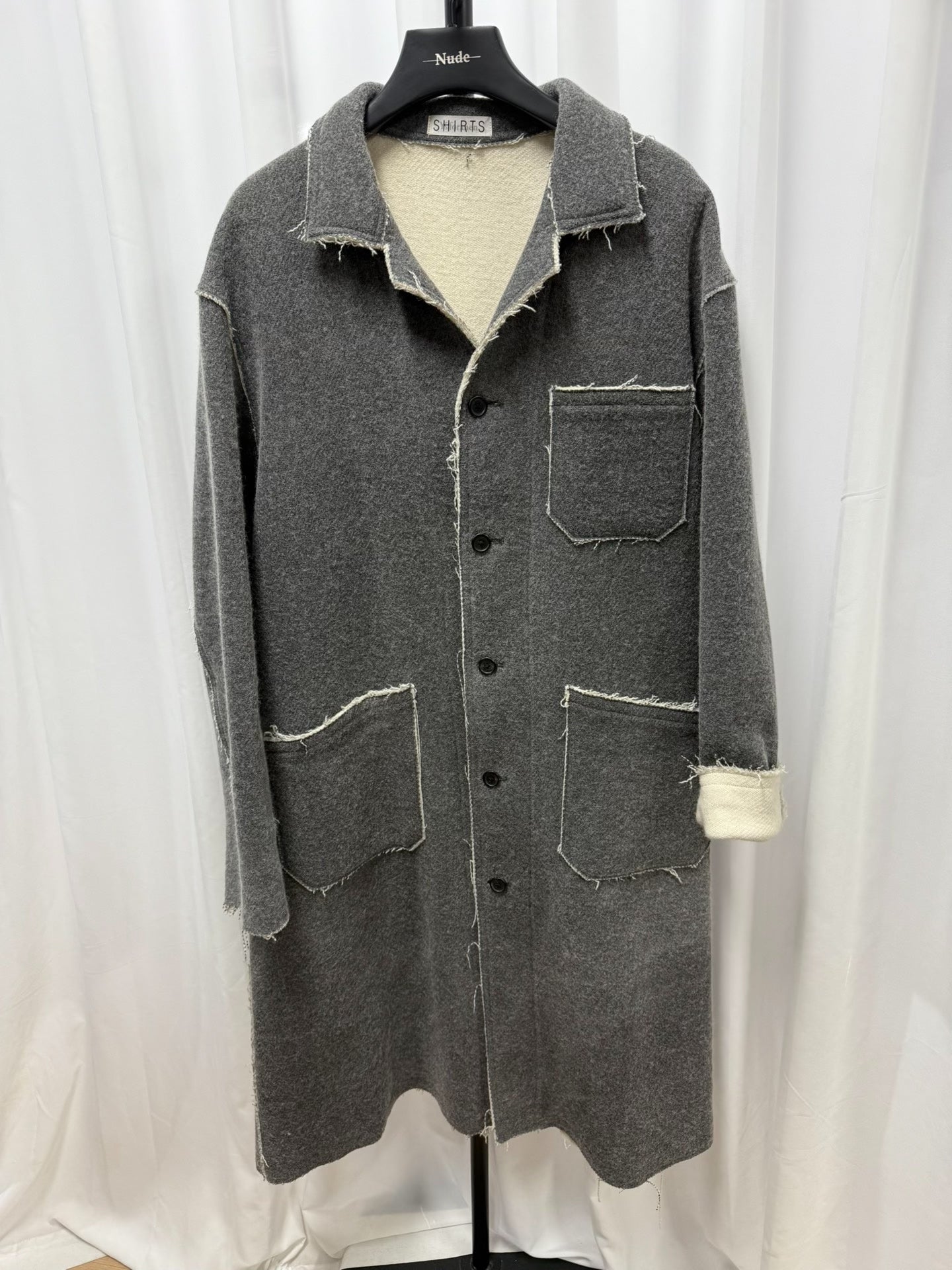 y's for men wool coat with color blocking