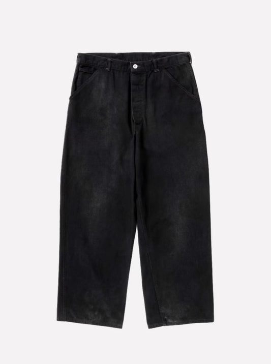 A.PRESSE Vintage Black Denim Work Pants