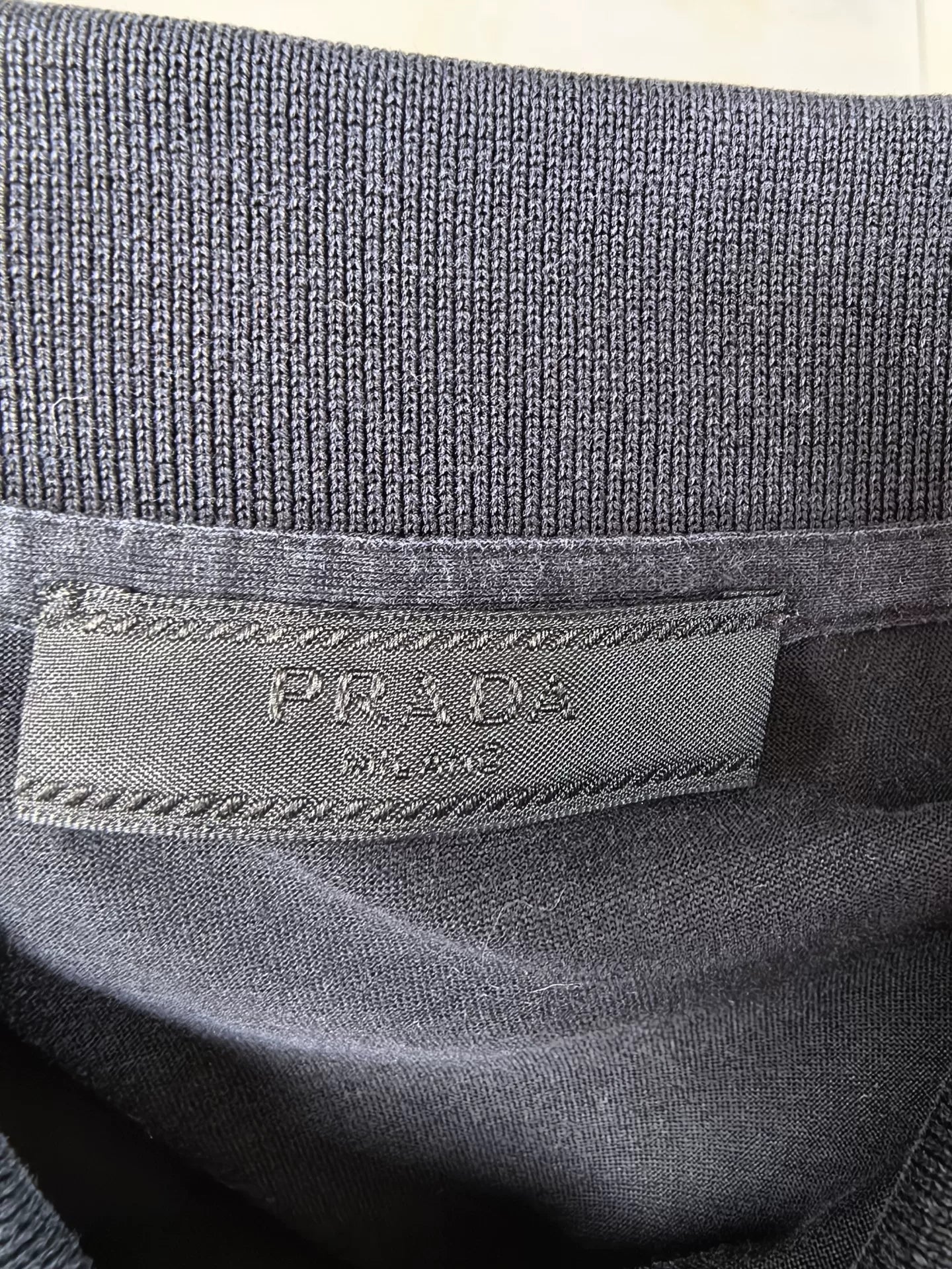 Prada Black Triangle Logo Polo Shirt