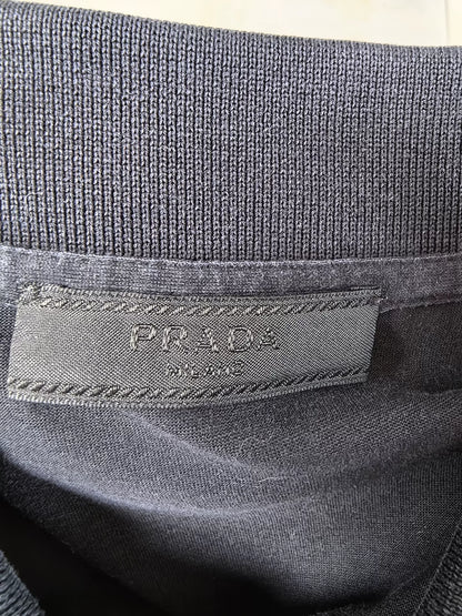 Prada Black Triangle Logo Polo Shirt