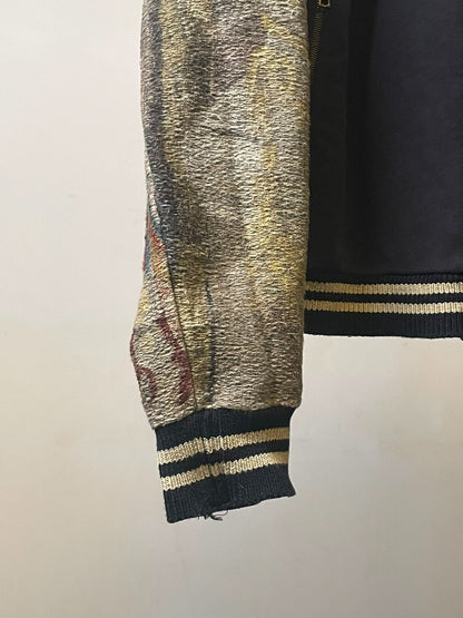 drapes van noten floral knit baseball jacket