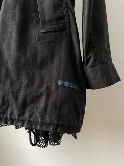 Yohji Yamamoto Cotton-Linen Black Coat
