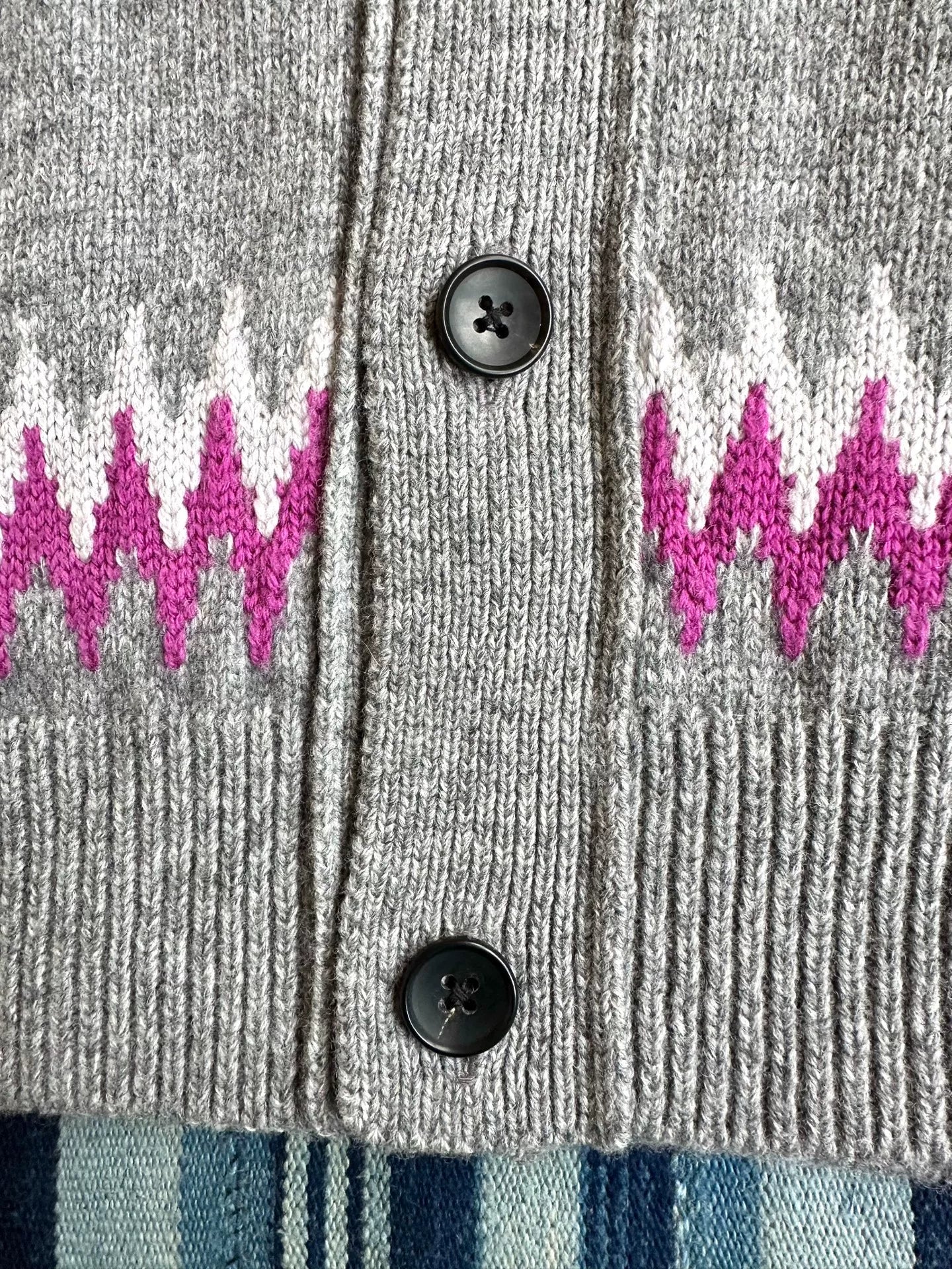 kuon zig-zag dyed cardigan wool blend