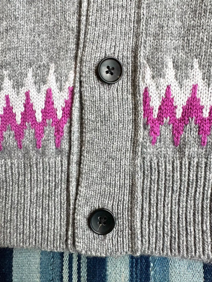 kuon zig-zag dyed cardigan wool blend