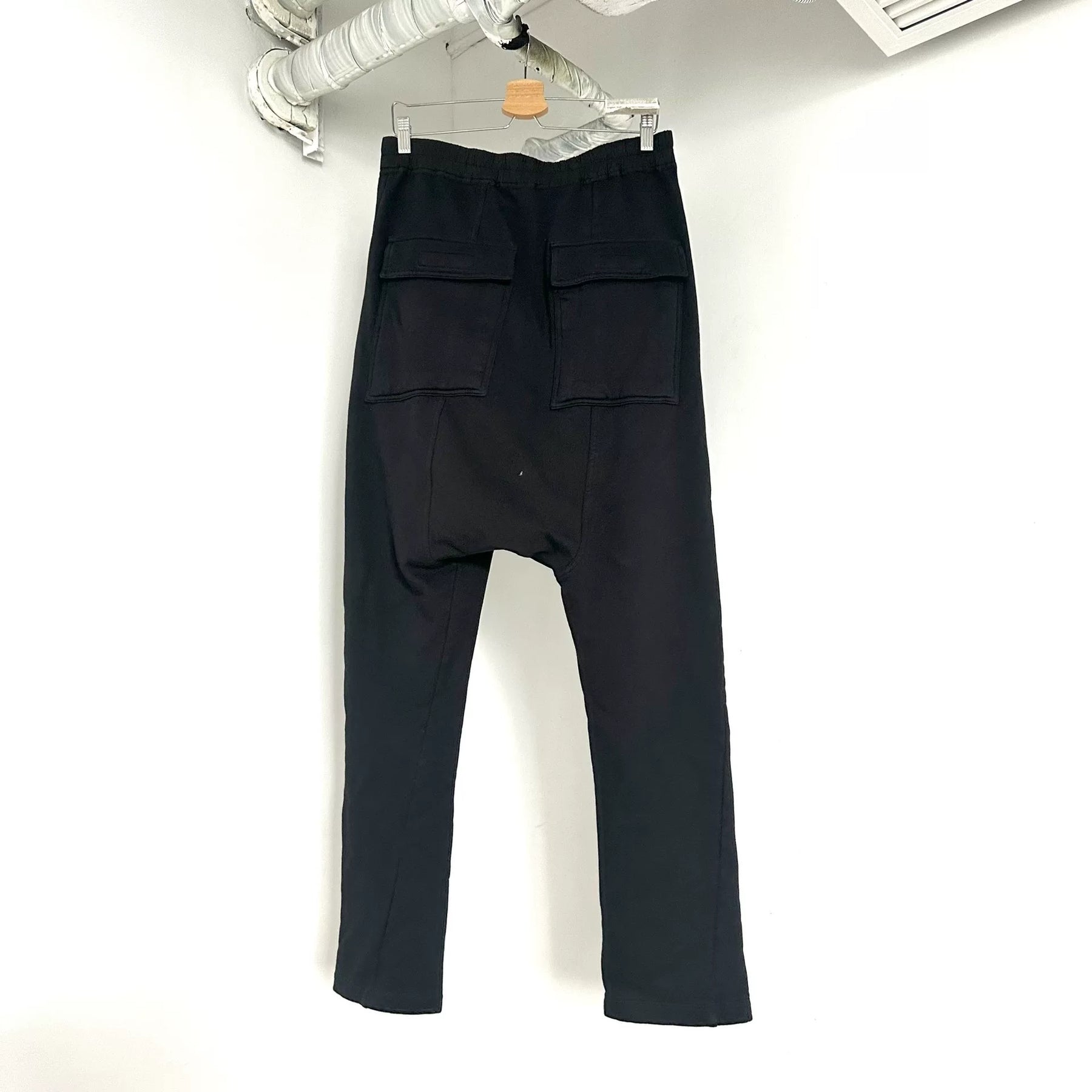 Rick Owens Black Drop-Crotch Sweatpants