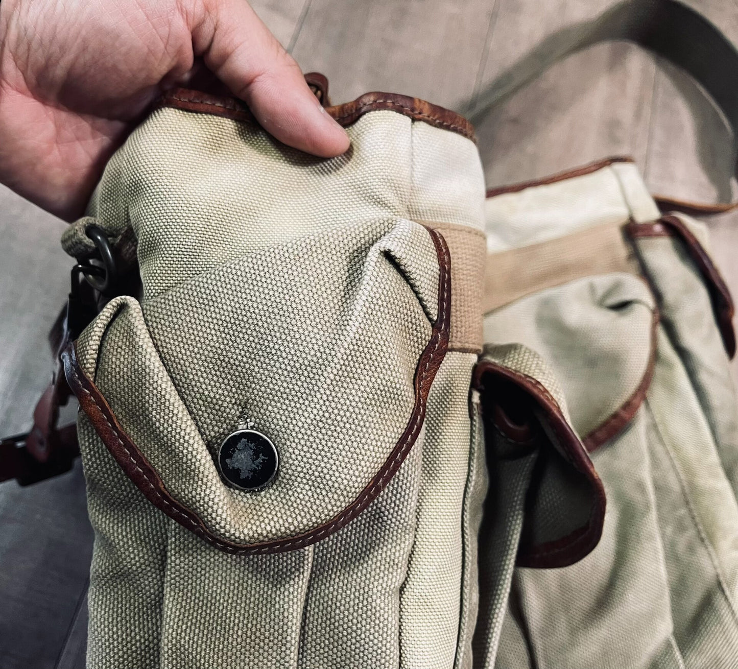 RRL Canvas Leather Trim Shoulder Bag