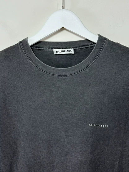 Balenciaga Small Logo Wash Tee Size M