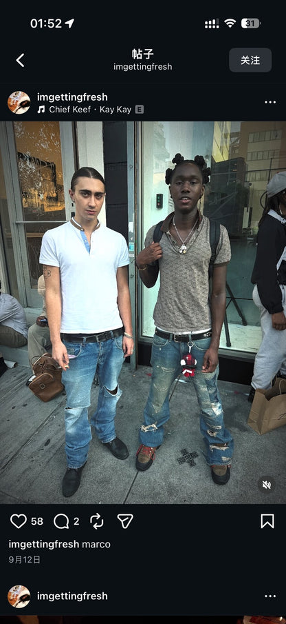 Kapital 24AW Printed Denim Jeans