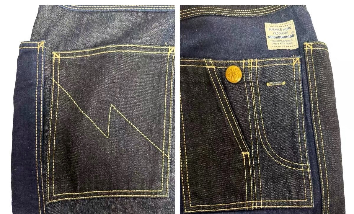 Neighborhood Raw Denim Patchwork Jeans