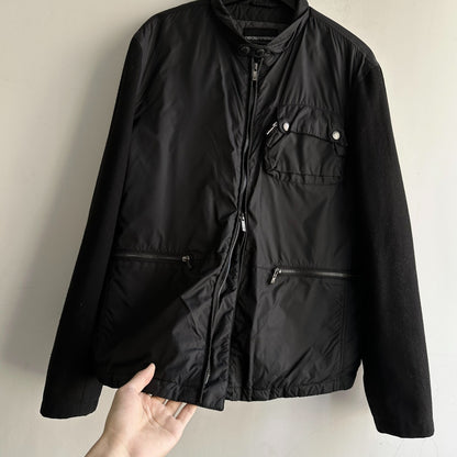 armani wool and cotton blend pocket jacket