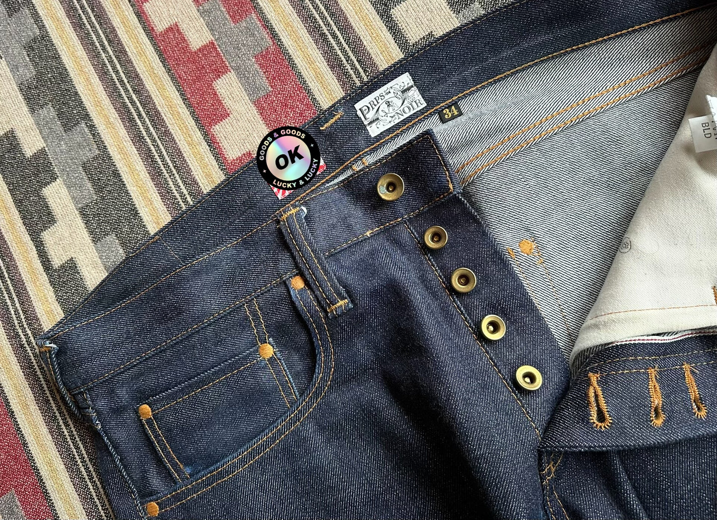 prps noir classic raw denim slim jeans