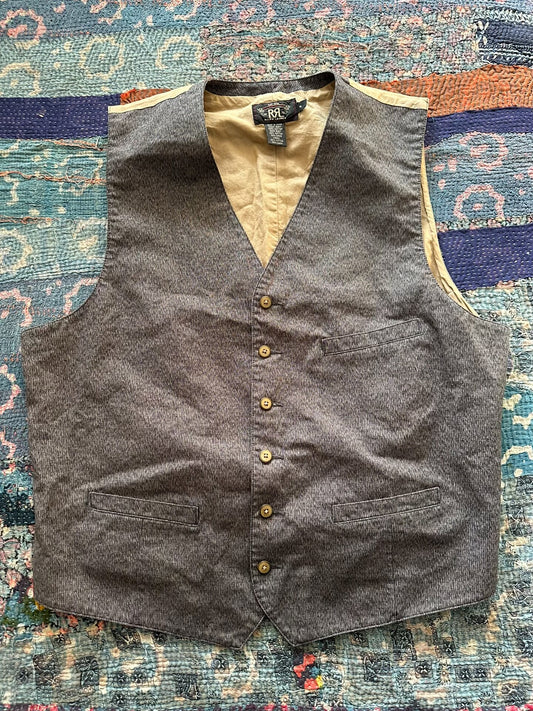 rrl salt and pepper vest in xl