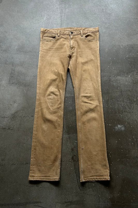 number nine skinny jeans in beige color