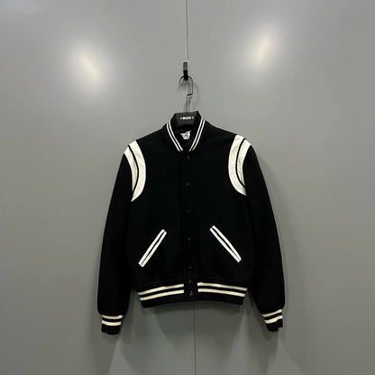 Saint Laurent SLP Black White Baseball Jacket