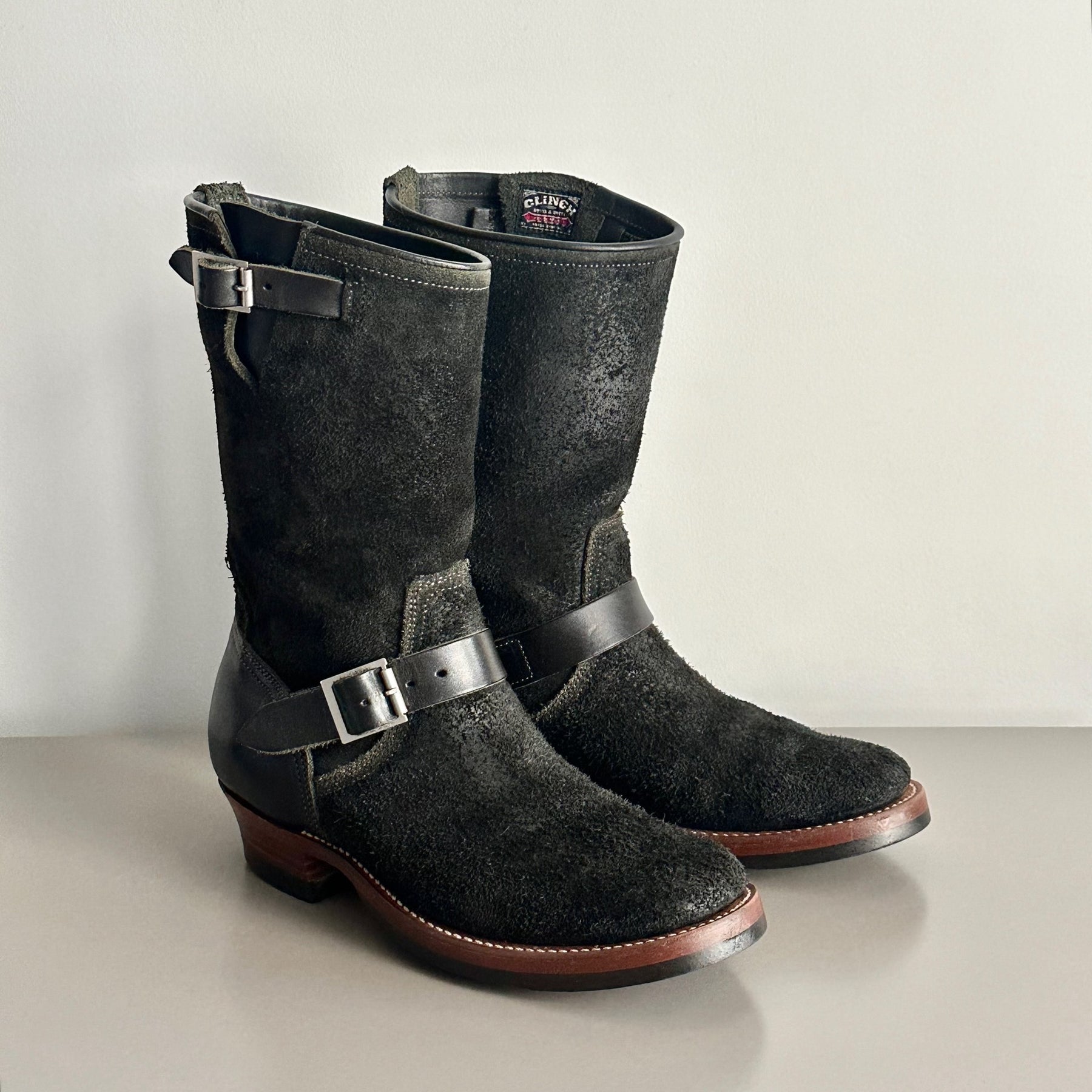 Clinch x BSW Black Roughout Engineer Boots