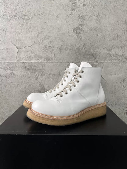 Rick Owens Milk White Martin Boots 42