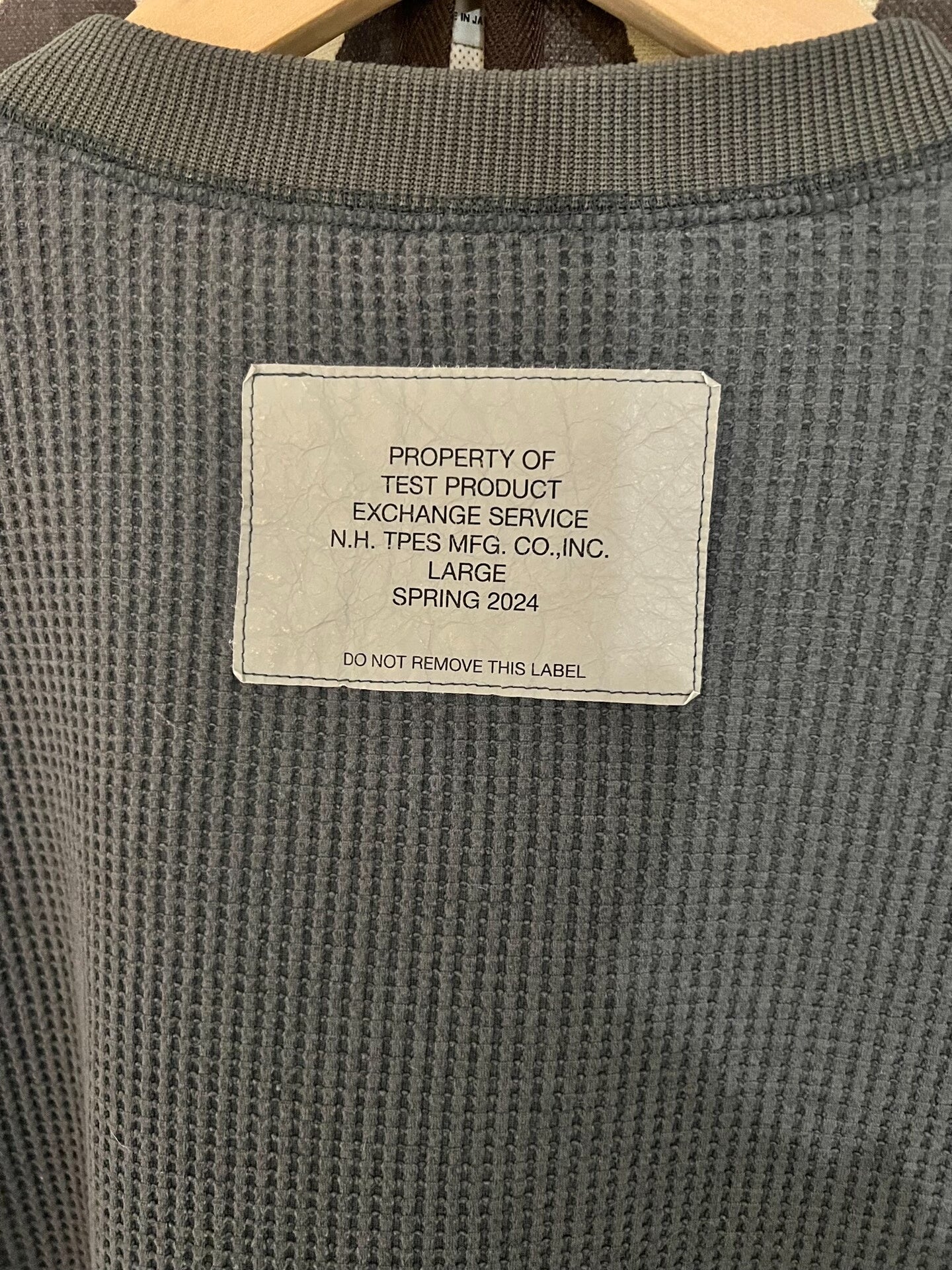 nhoolywood crewneck long sleeve waffle t-shirt