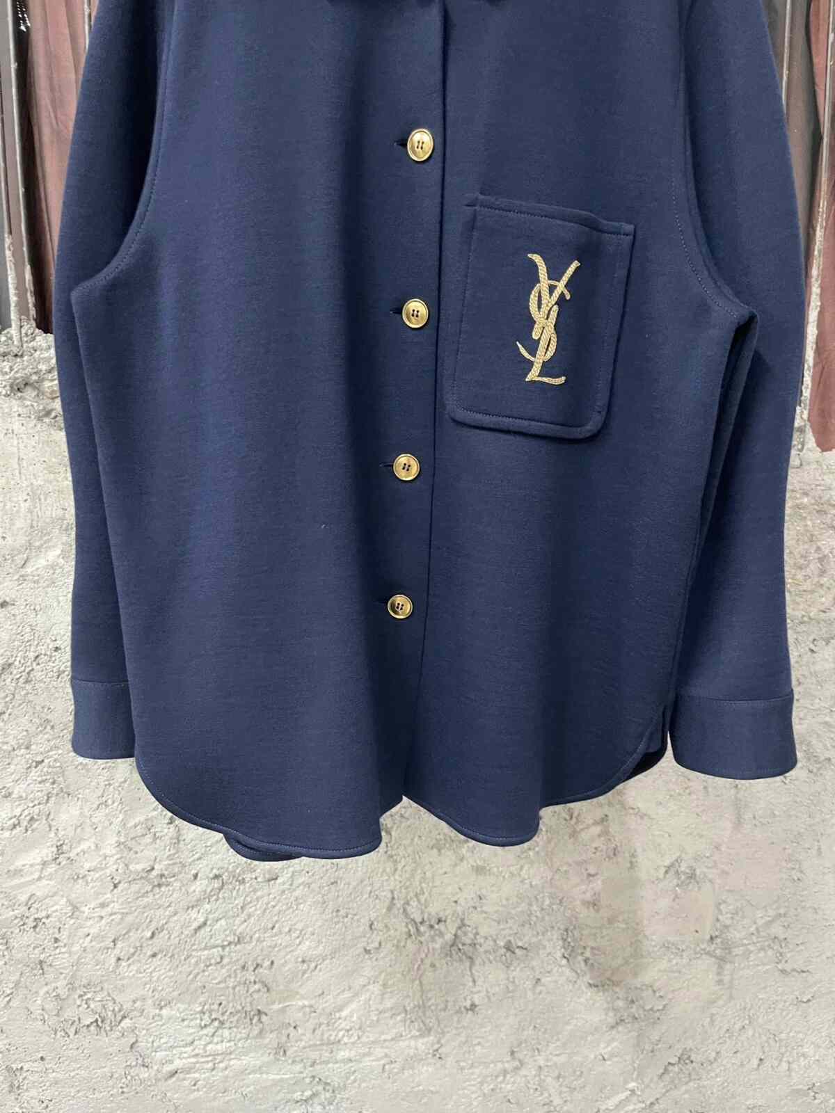 Saint Laurent Navy Blue Shirt