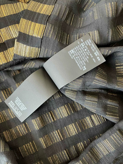 Saint Laurent Runway Black Gold Striped Silk Shirt