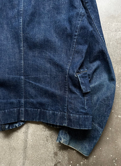 denim jacket with unique sleeves design