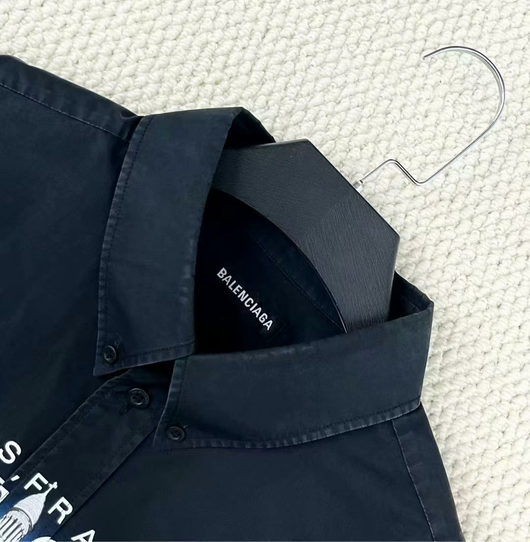 balenciaga black sacre coeur shirt jacket