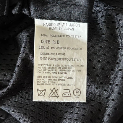 black zip jacket with embroidery details