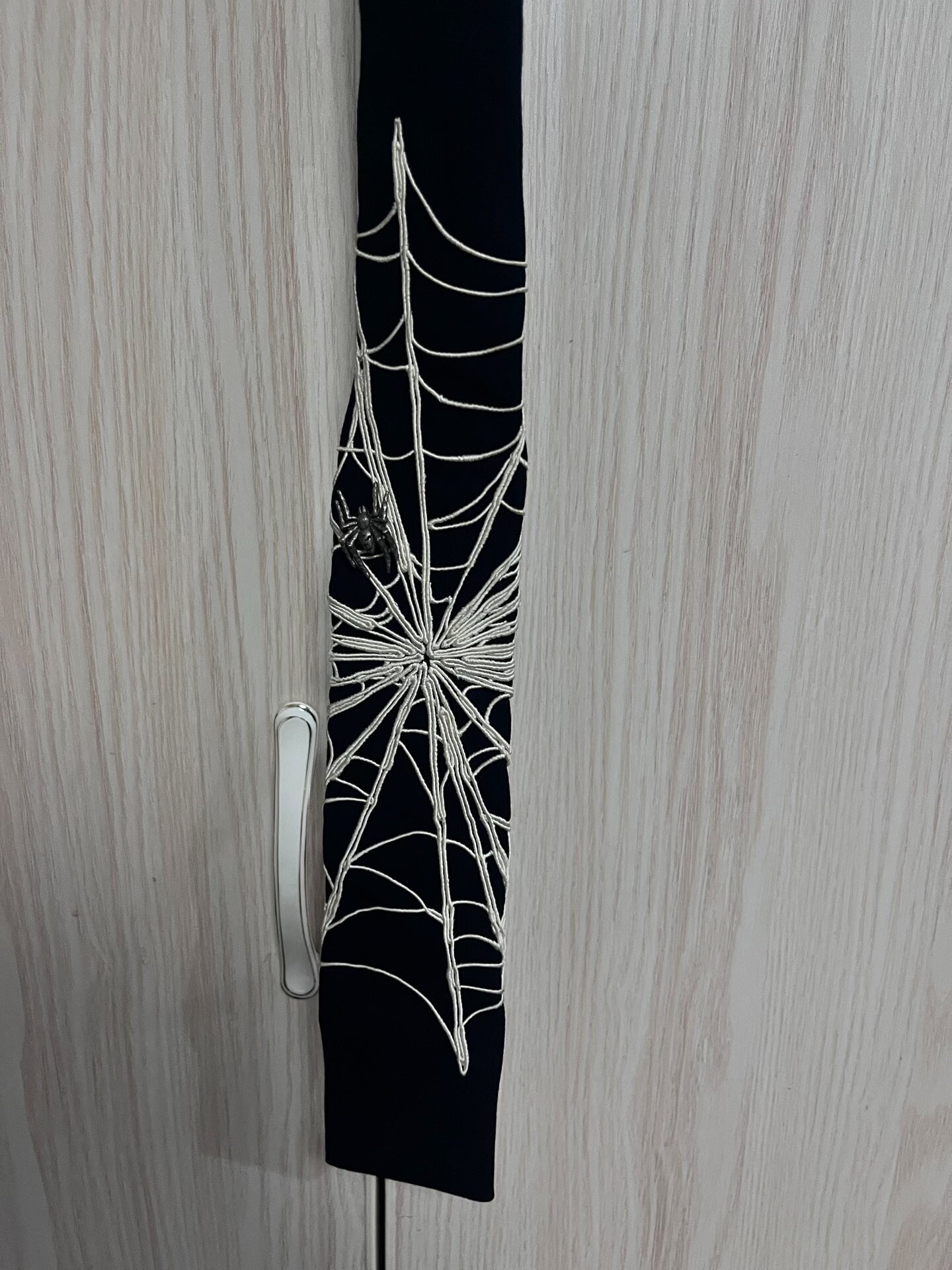 Yohji Yamamoto Spider Web Embroidered Tie