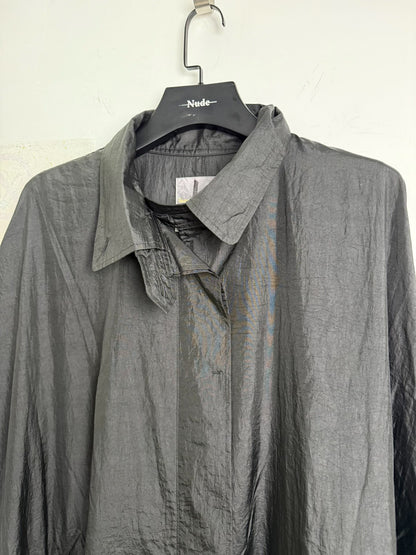 issey miyake 80s oversized black coat